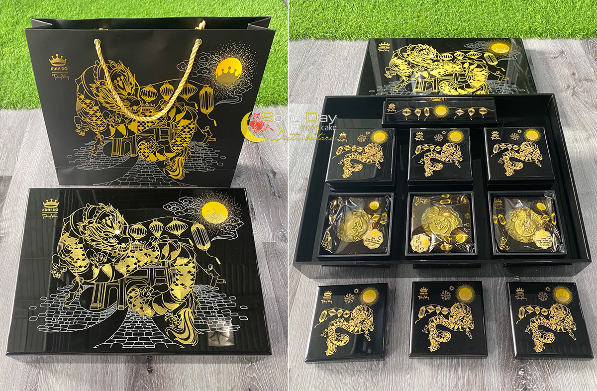 Hộp trung thu Trăng Vàng BLACK & GOLD sơn mài