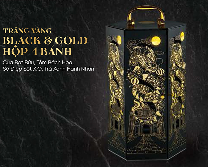 Hộp Trăng Vàng Kinh Đô BLACK & GOLD 4 bánh