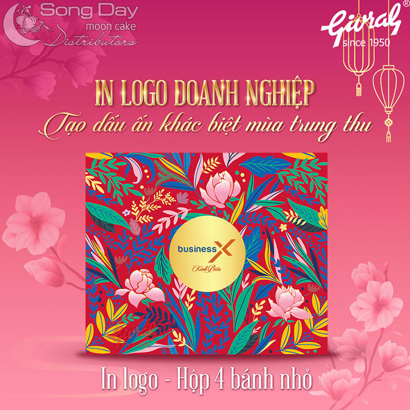 in logo lên hộp 4 bánh nhỏ