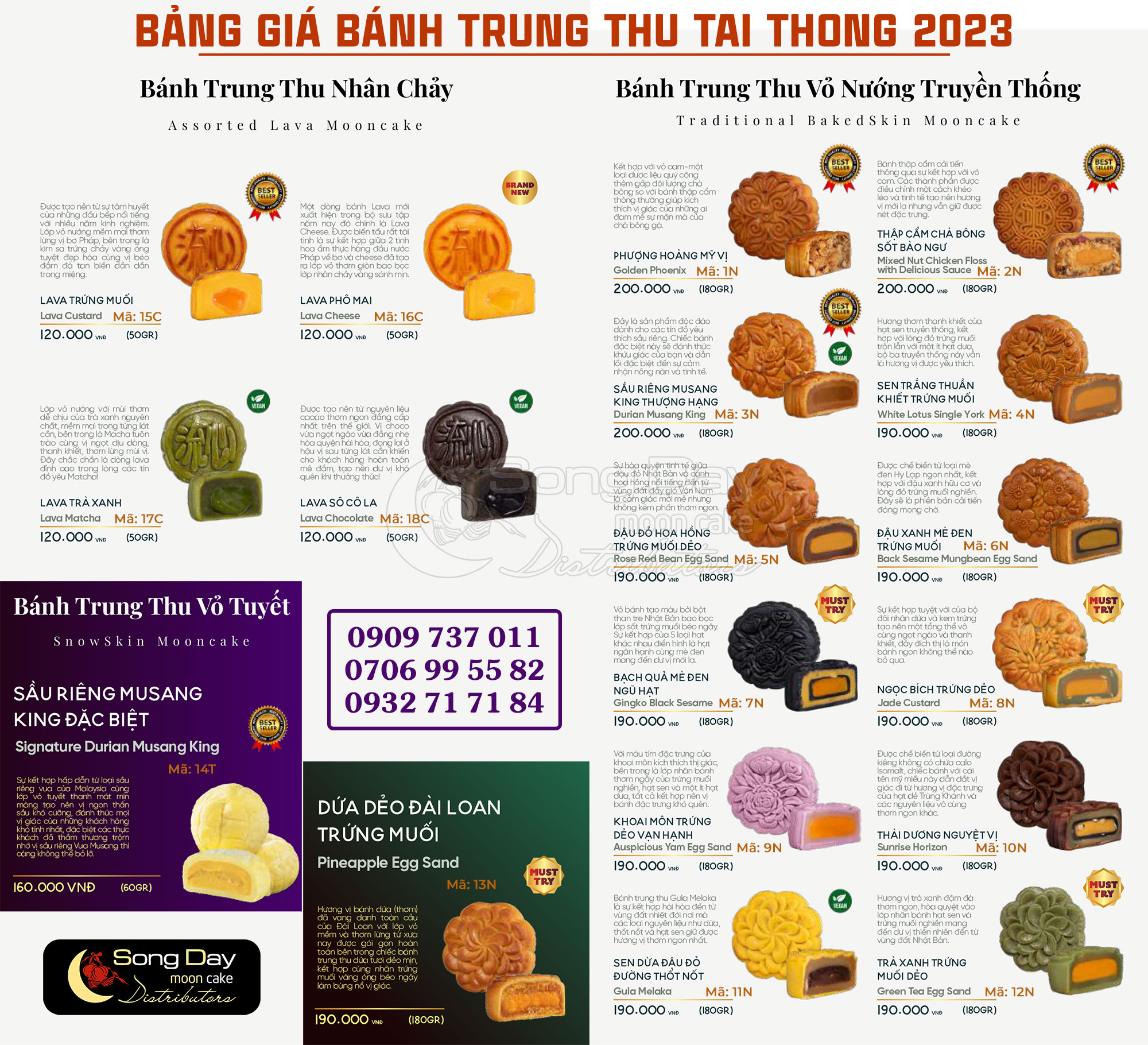 Bảng báo giá bánh trung thu TAI THONG 2023