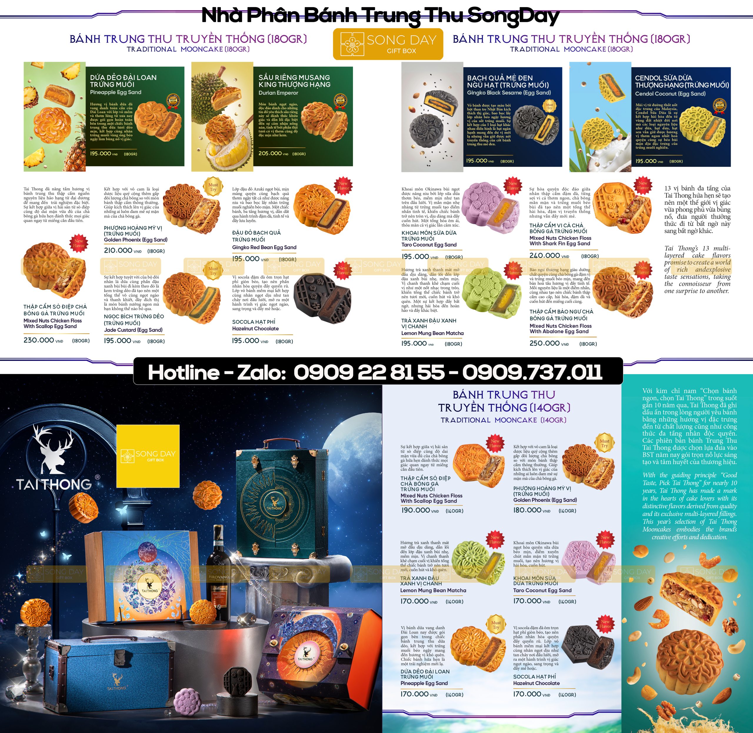 bảng báo giá bánh trung thu Tai Thong