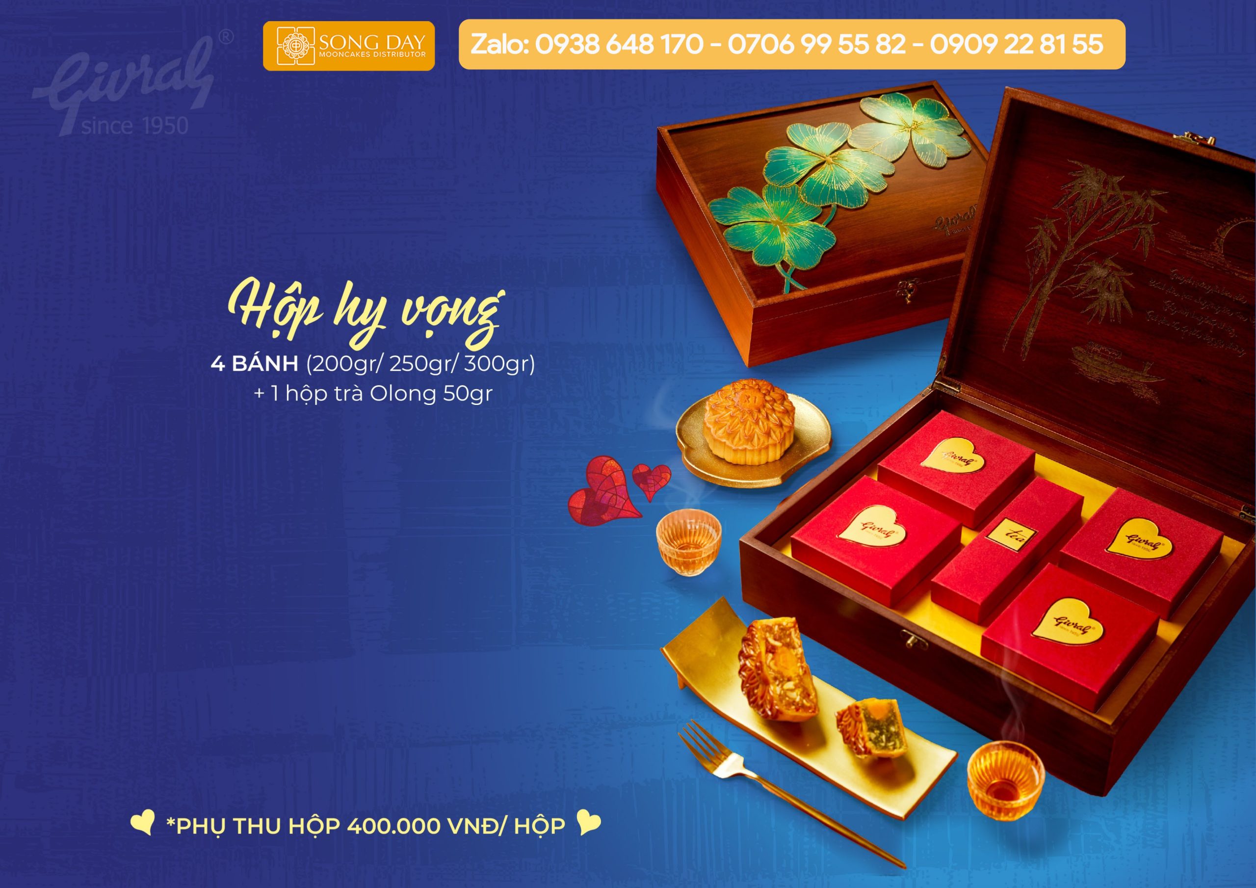 hộp bánh trung givral mẫu gỗ đặc biệt