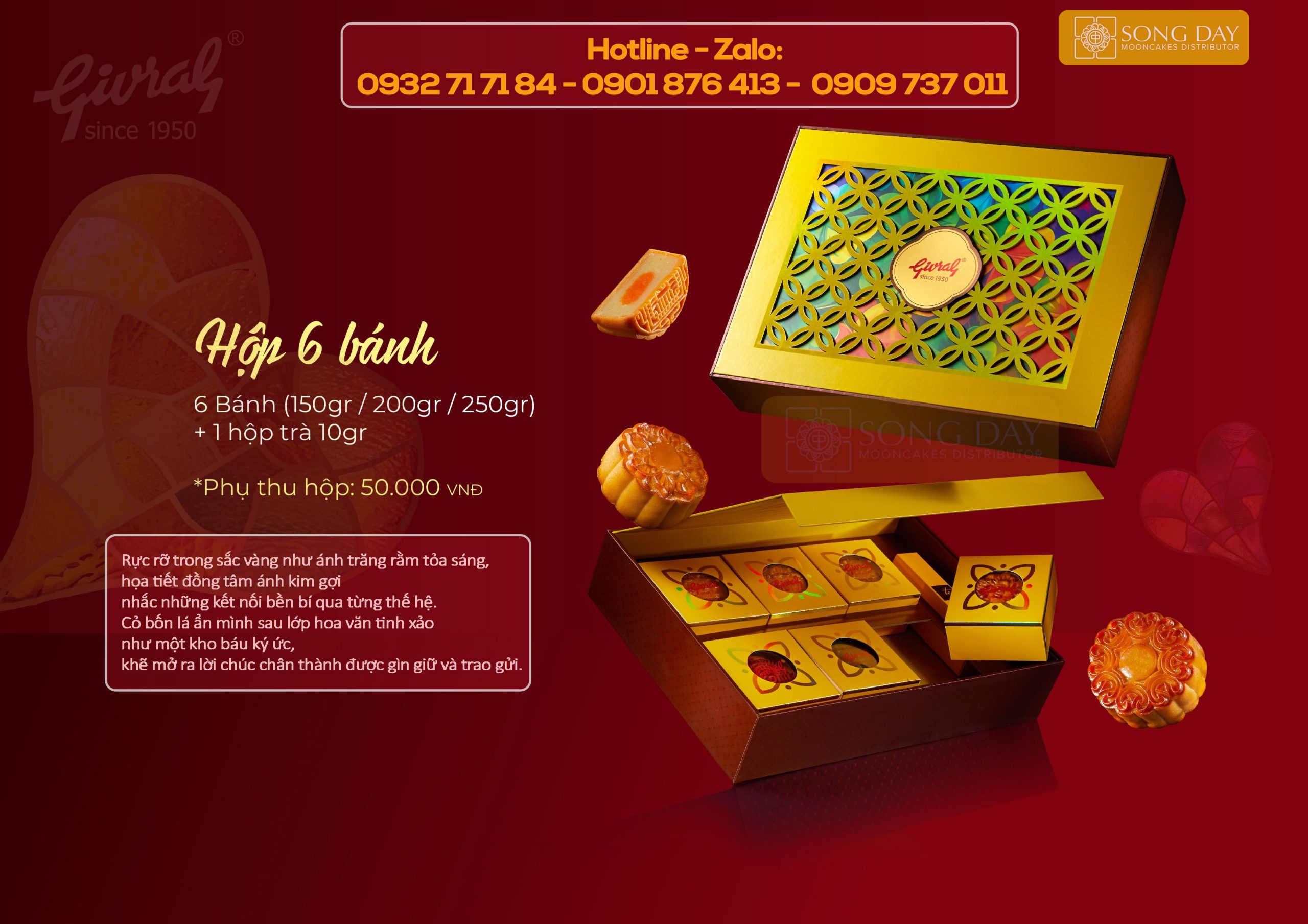 mẫu hộp combo givral 6 bánh