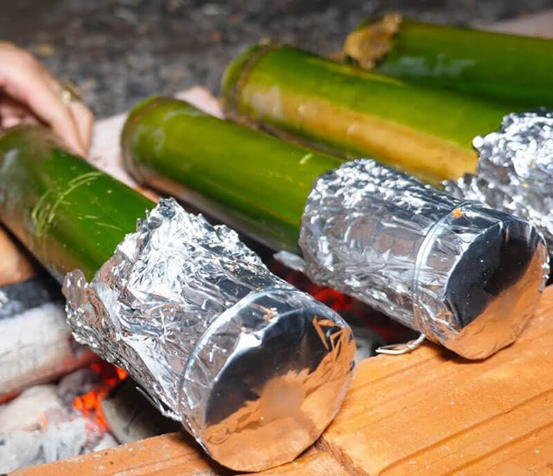 sầu riêng nướng trong ống tre ở đâu ngon
