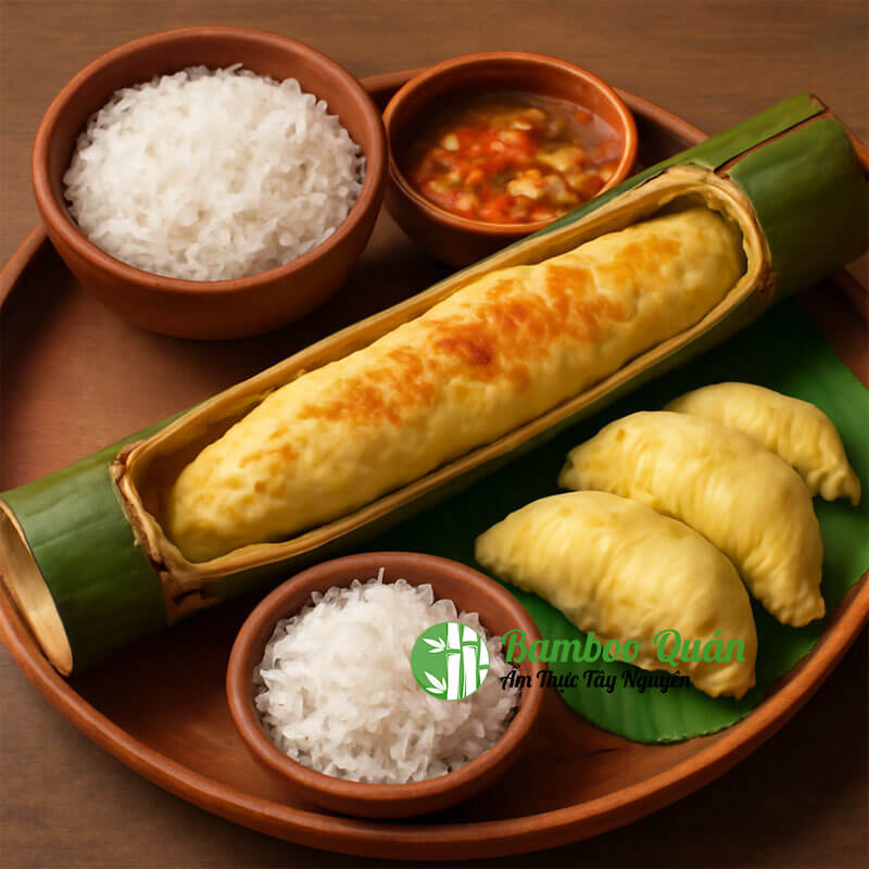 các món ăn kèm sầu riêng nướng ống tre