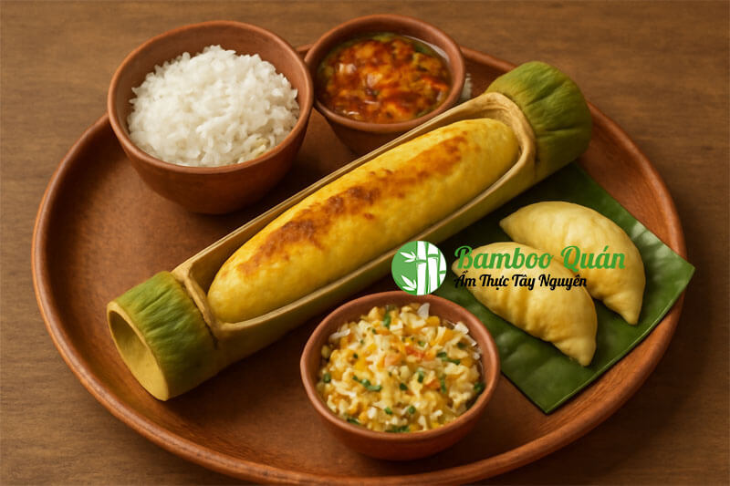 sầu riêng nướng ống tre có món gì ăn kèm