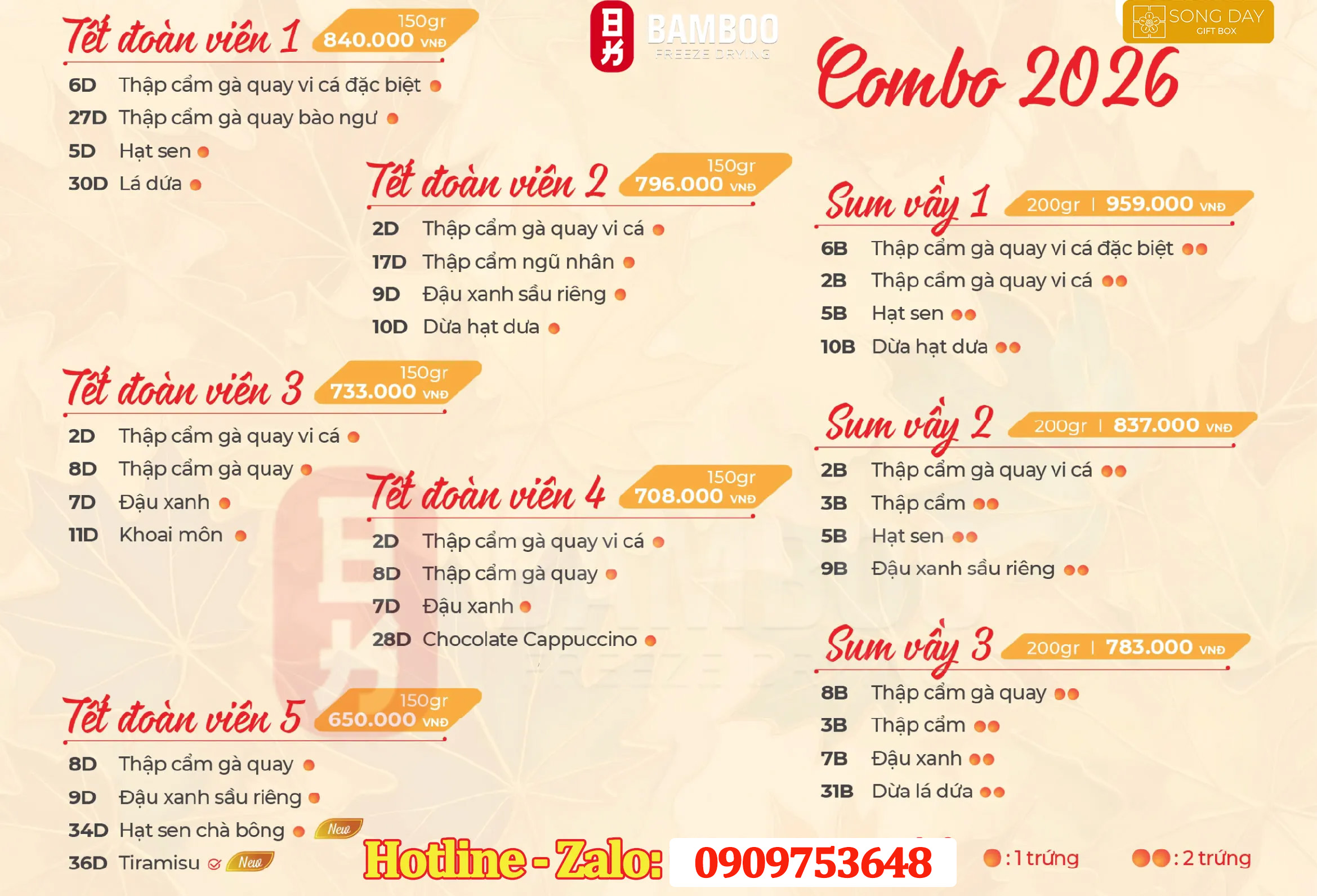 combo trung thu givral 4 bánh nhỏ