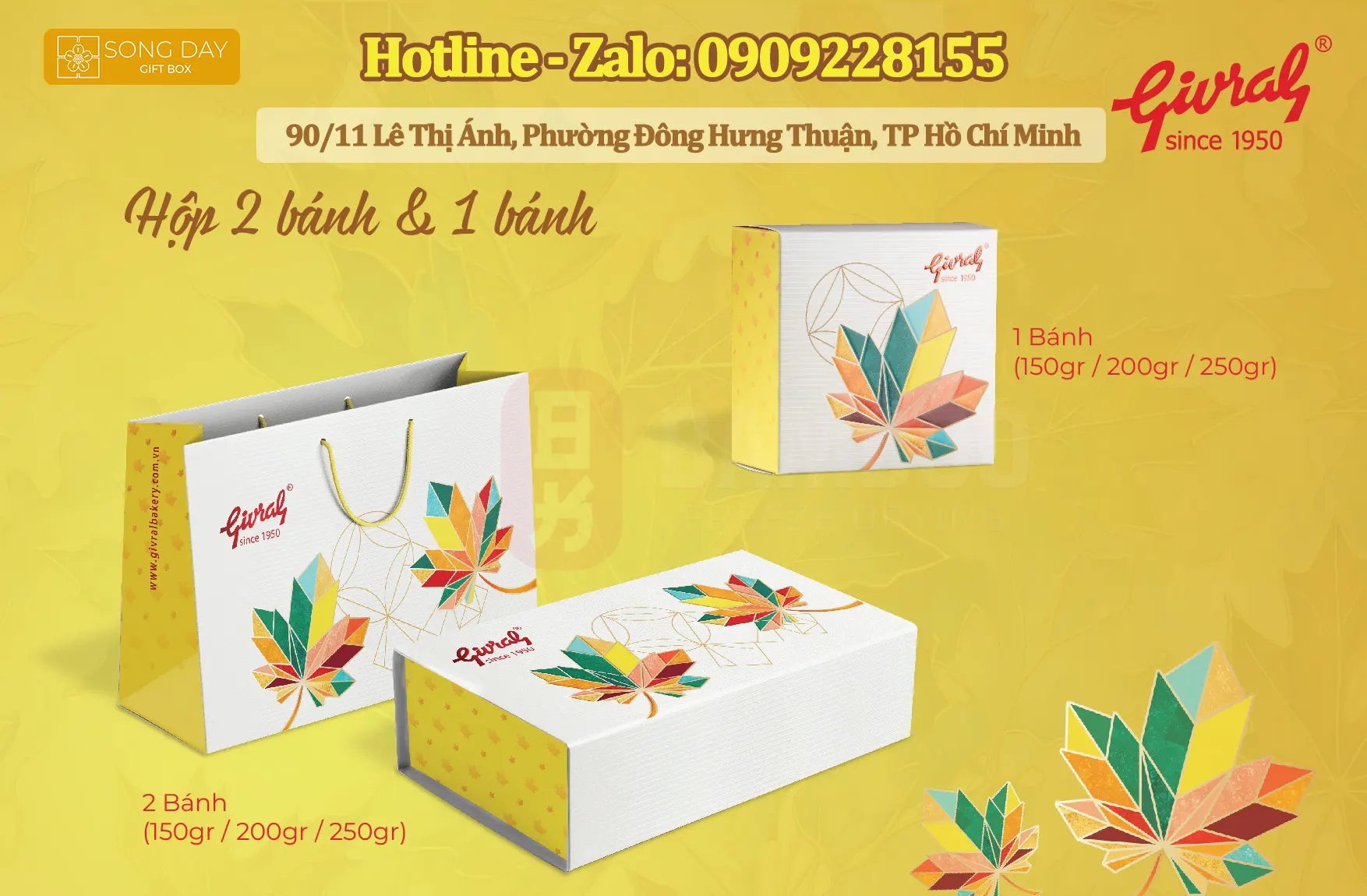 mẫu hộp bánh trung thu givral 2 bánh