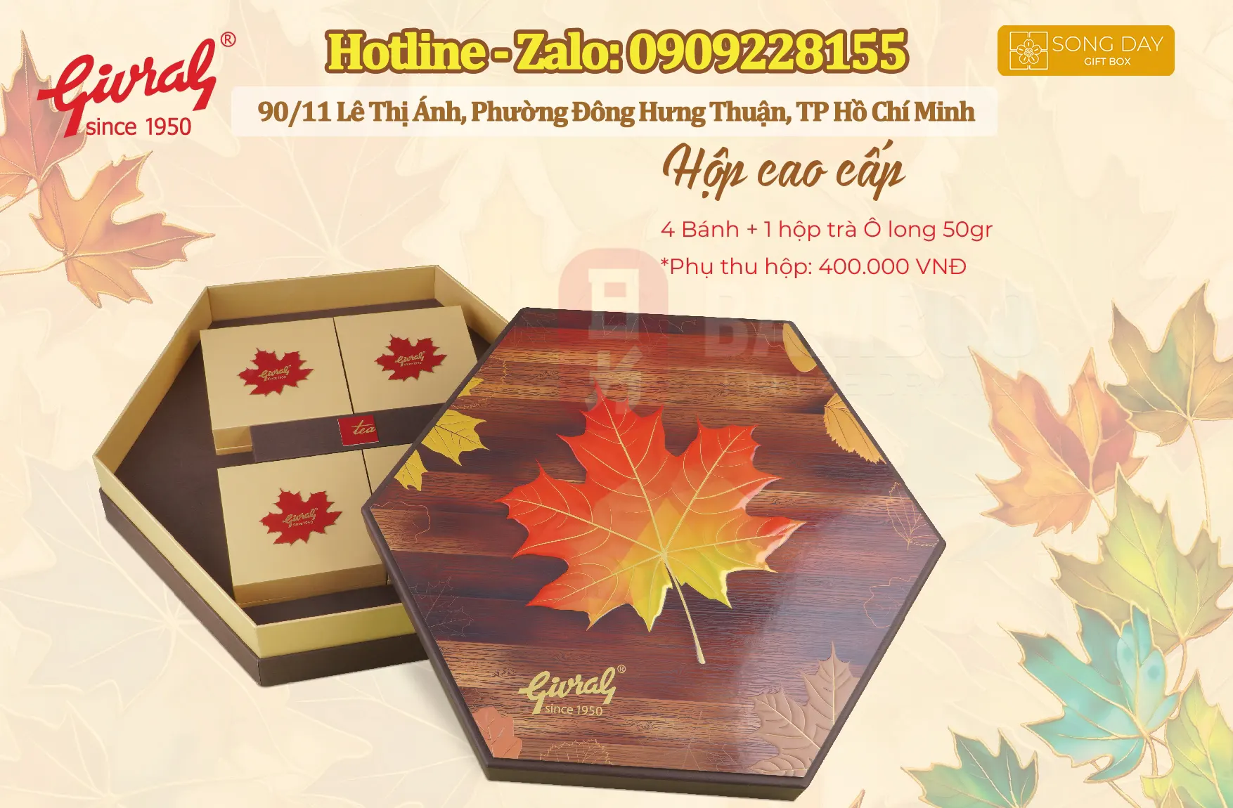 mẫu hộp bánh trung thu givral cao cấp